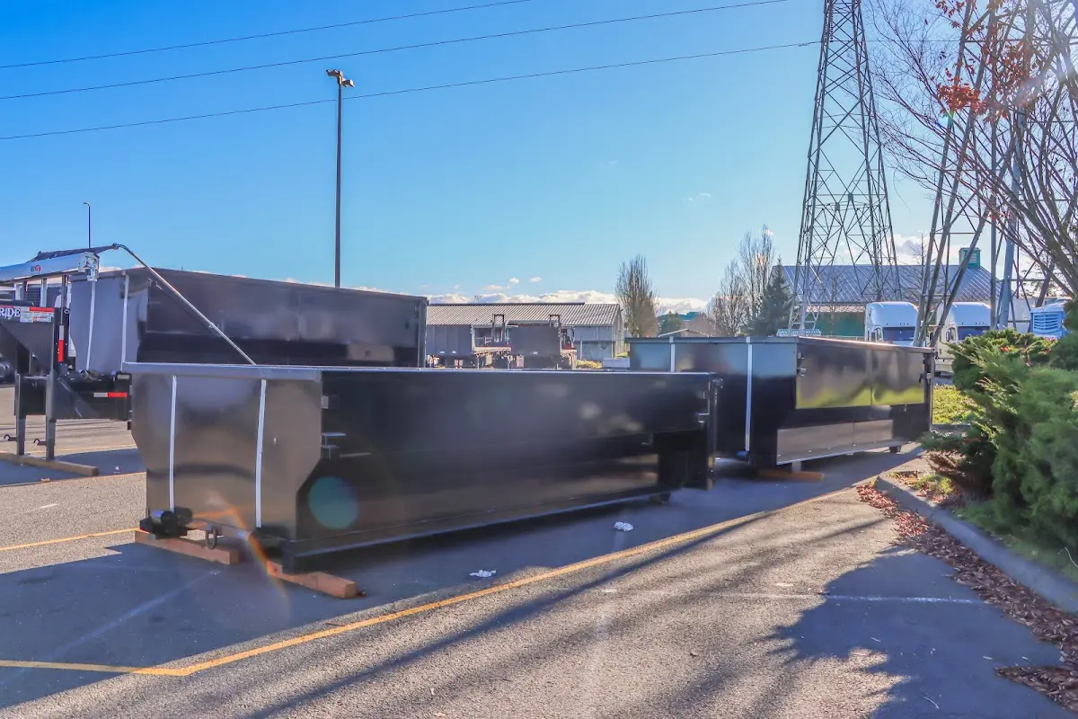 Roll-off dumpster ready for waste disposal at job site for Construction Dumpster Rental in Streetsboro